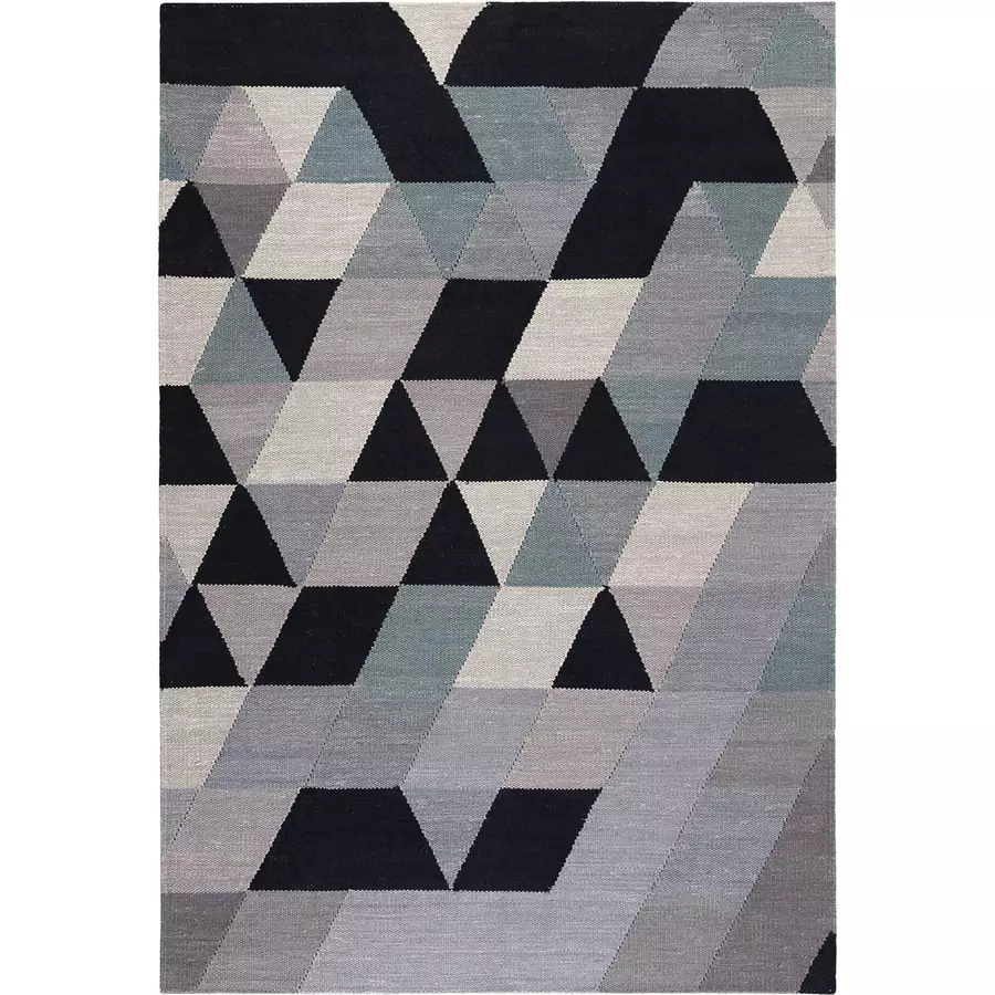 Esprit Kelim Teppich Triango Kelim blau grau