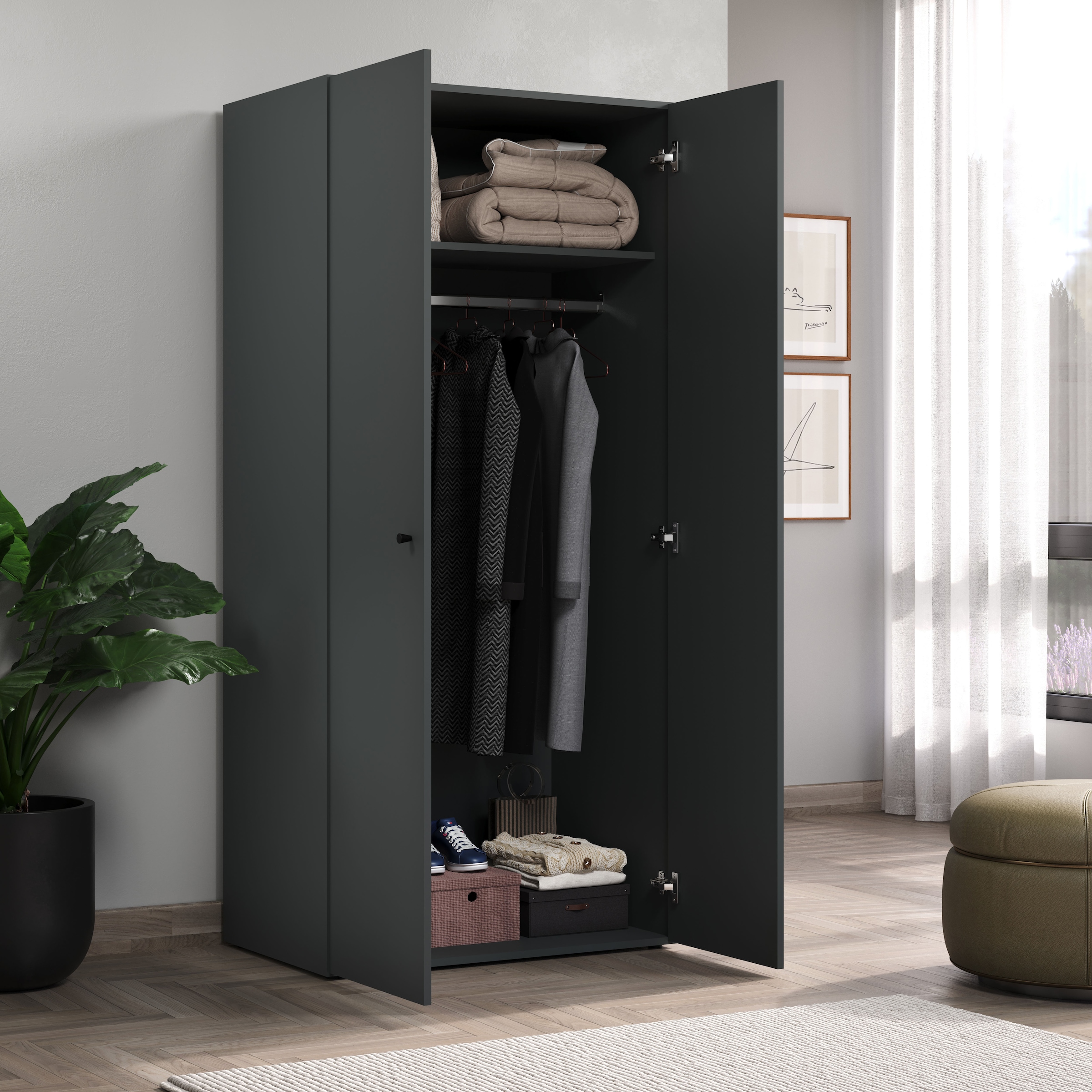 INOSIGN Kleiderschrank »Jersey Schlafzimmerschrank Garderobe Bestseller Schrank« Multischrank Wäscheschrank Hochschrank,  Drehtürenschrank mit modernen Griffen Otto´s Choice