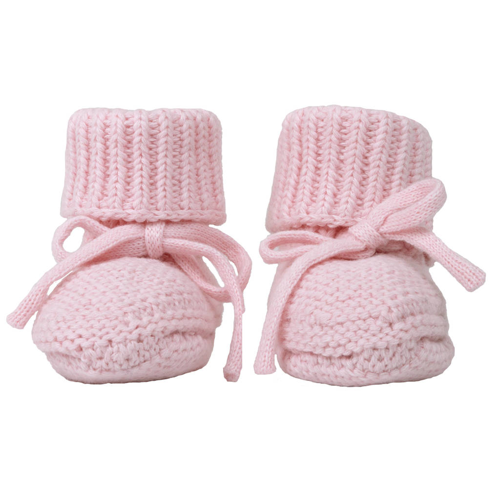 gebreide baby slofjes roze
