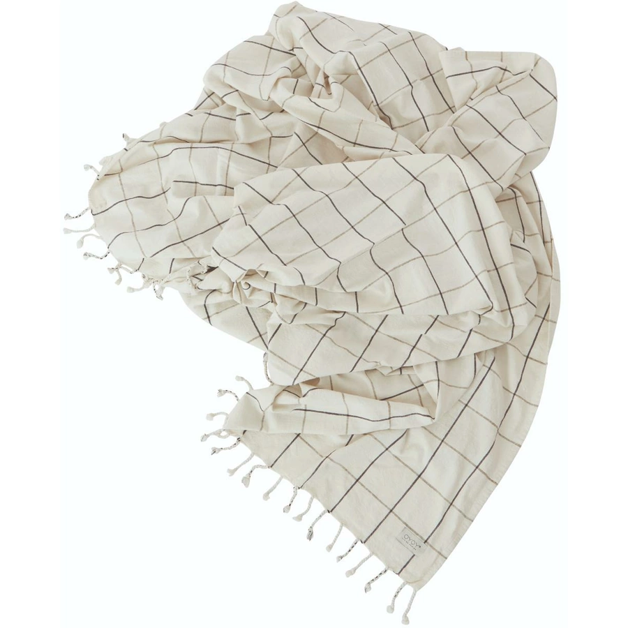 OYOY Decke Gobi - Grid Bed Cover offwhite_anthracite