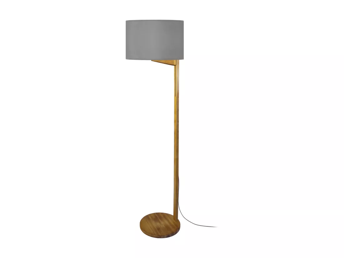 Lampadaire gris,bois foncé 168 cm.