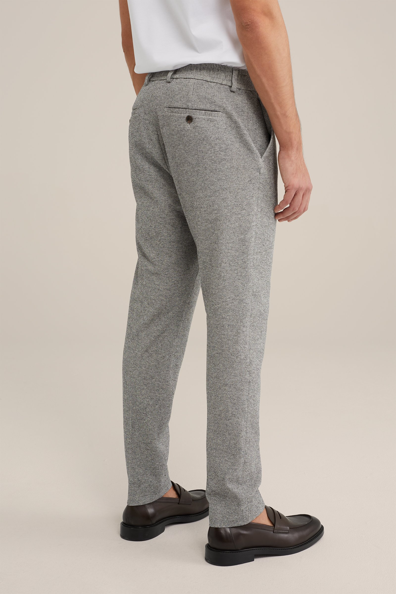 slim fit fijngebreide pantalon Van Gils Grijs