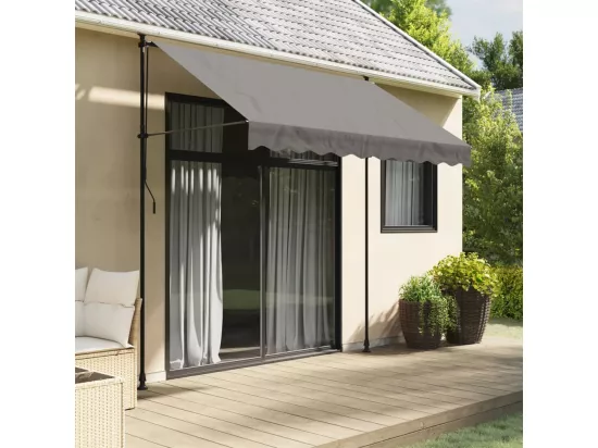 Auvent rétractable anthracite 250x150 m tissu et acier