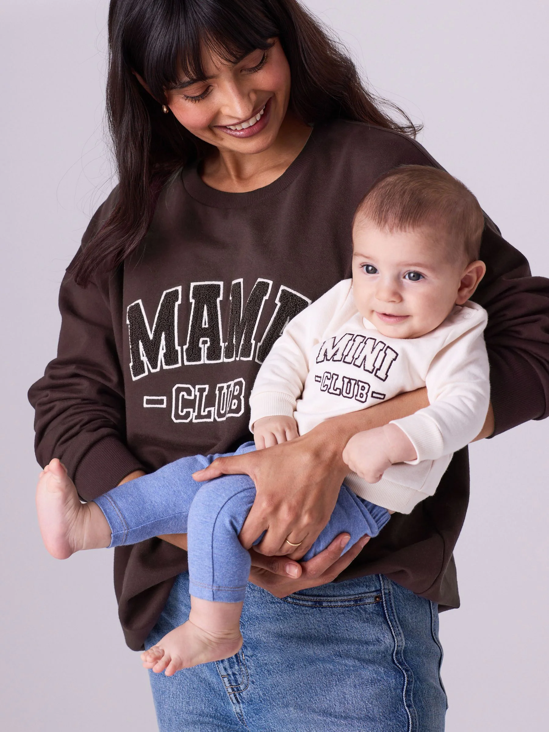 Chocoladebruin - Maternity Mini Me Sweatshirt Set