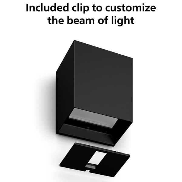 Philips Hue Resonate nedovervendt vegglampe hvit og Colour Ambiance svart