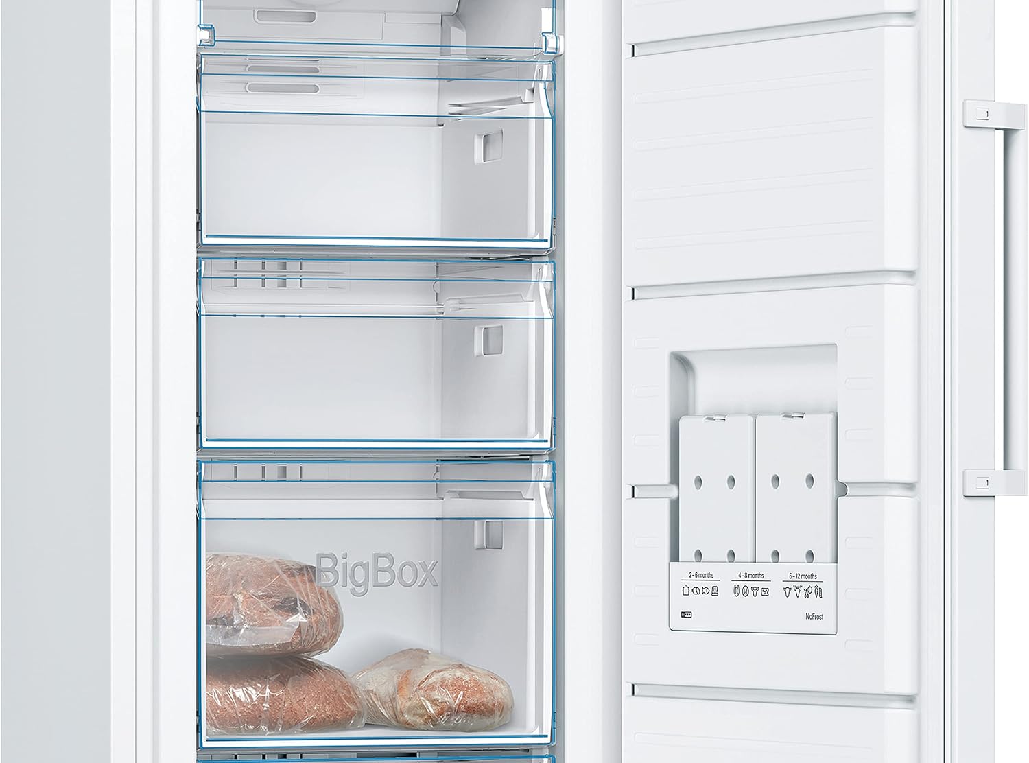 Bosch GSN33VWEP Congélateur vertical pose-libre Série 4, 225L, 4 tiroirs de congélation, 176 x 60 cm, Blanc