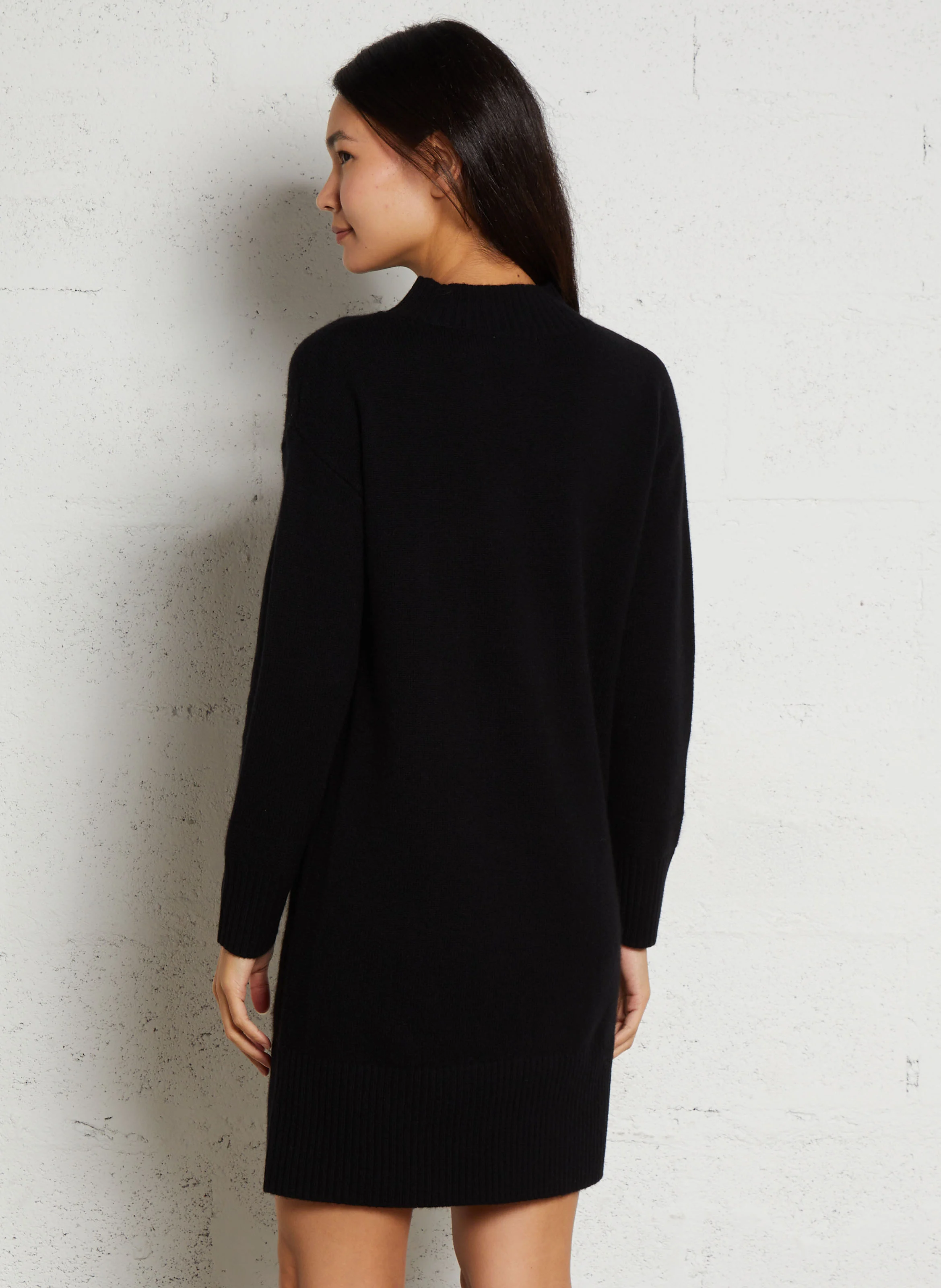 MARIA - Robe pull en laine| Noir