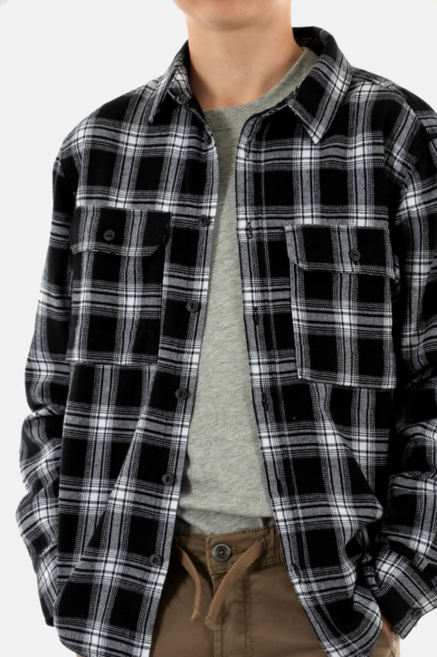 chemises manches longues teddy smith billy ml 133a charbon