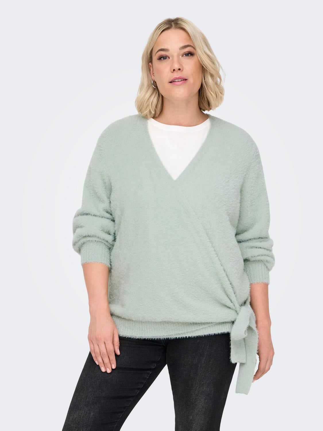 CARAMANDA Strickpullover Aqua Gray