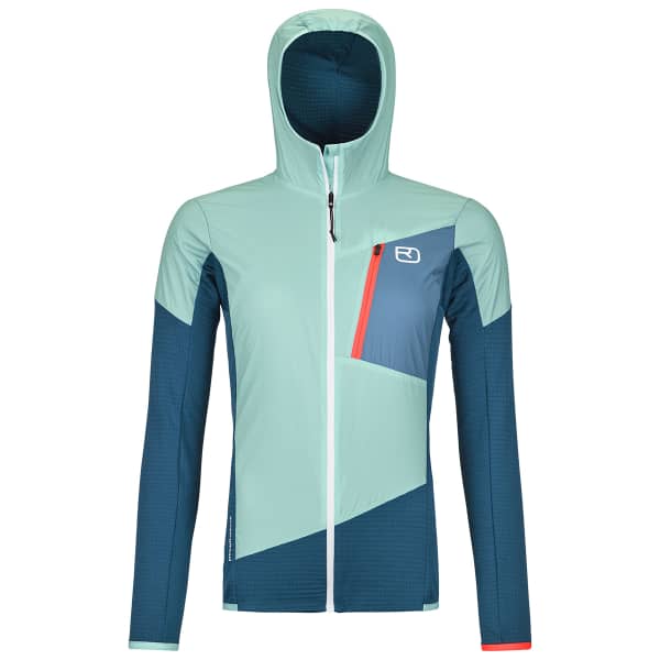 Veste polaire randonnée ORTOVOX LADIZ HYBRID JACKET W PETROL BLUE