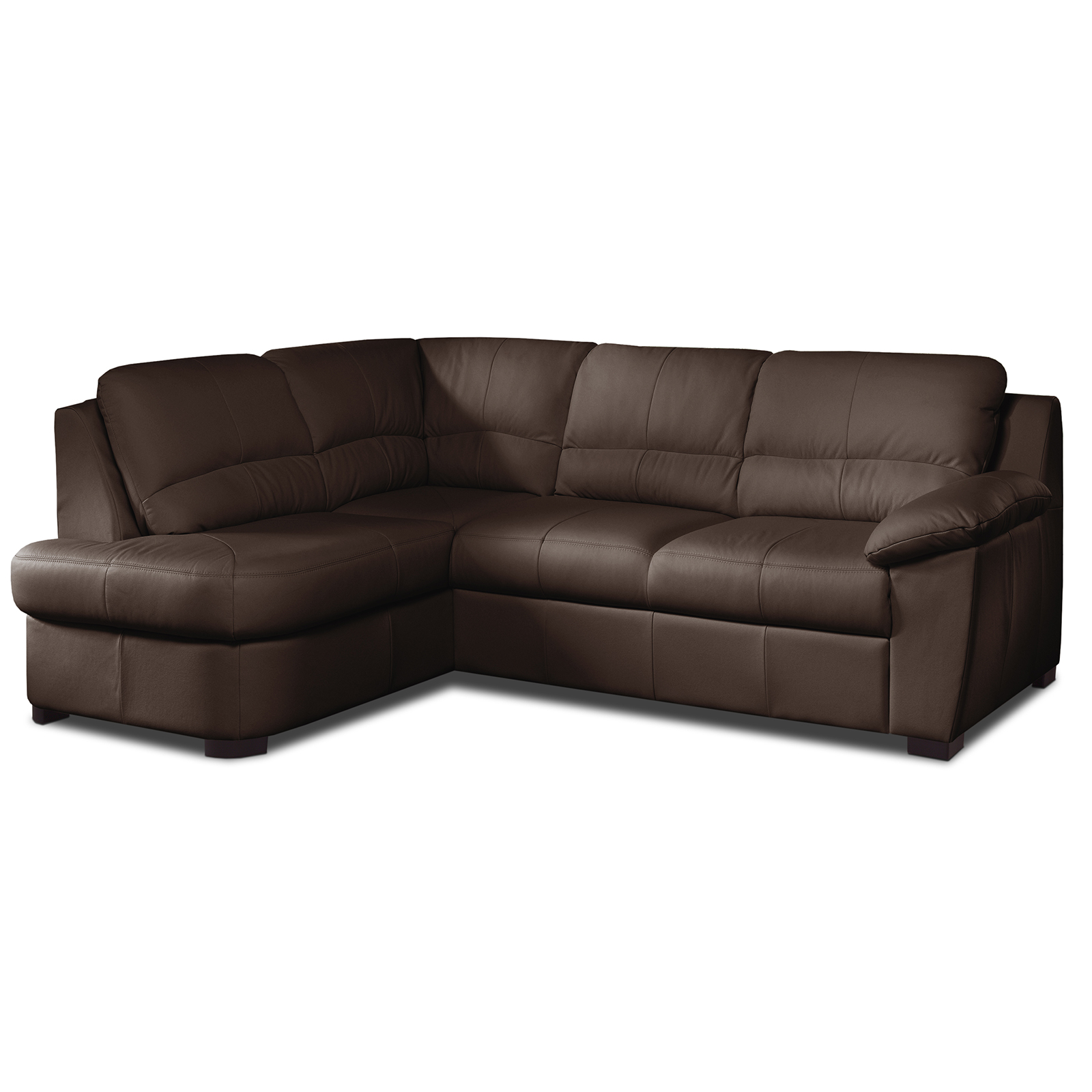 Ledersofa - cocoa - Basismodell - Ottomane links
