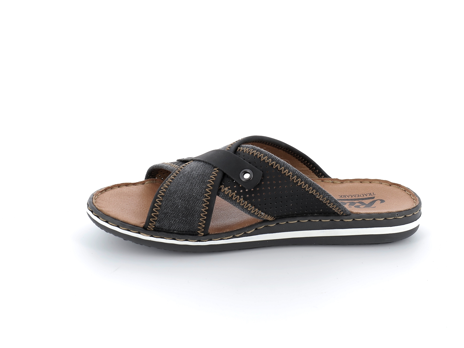 Rieker-21064 Textile Noir Gris