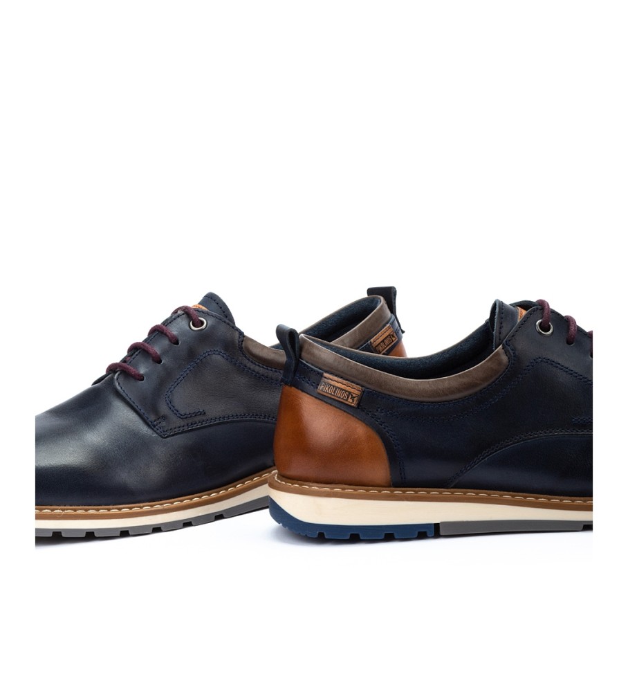 Pikolinos Berna Sapatos de couro azul marinho