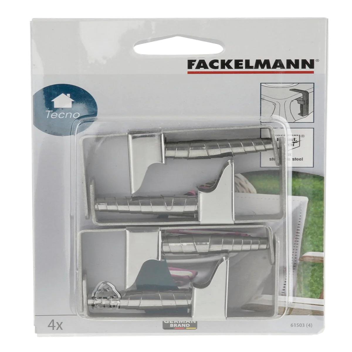 Lot de 4 pinces pour nappe en acier inoxydable Fackelmann Tecno Fackel