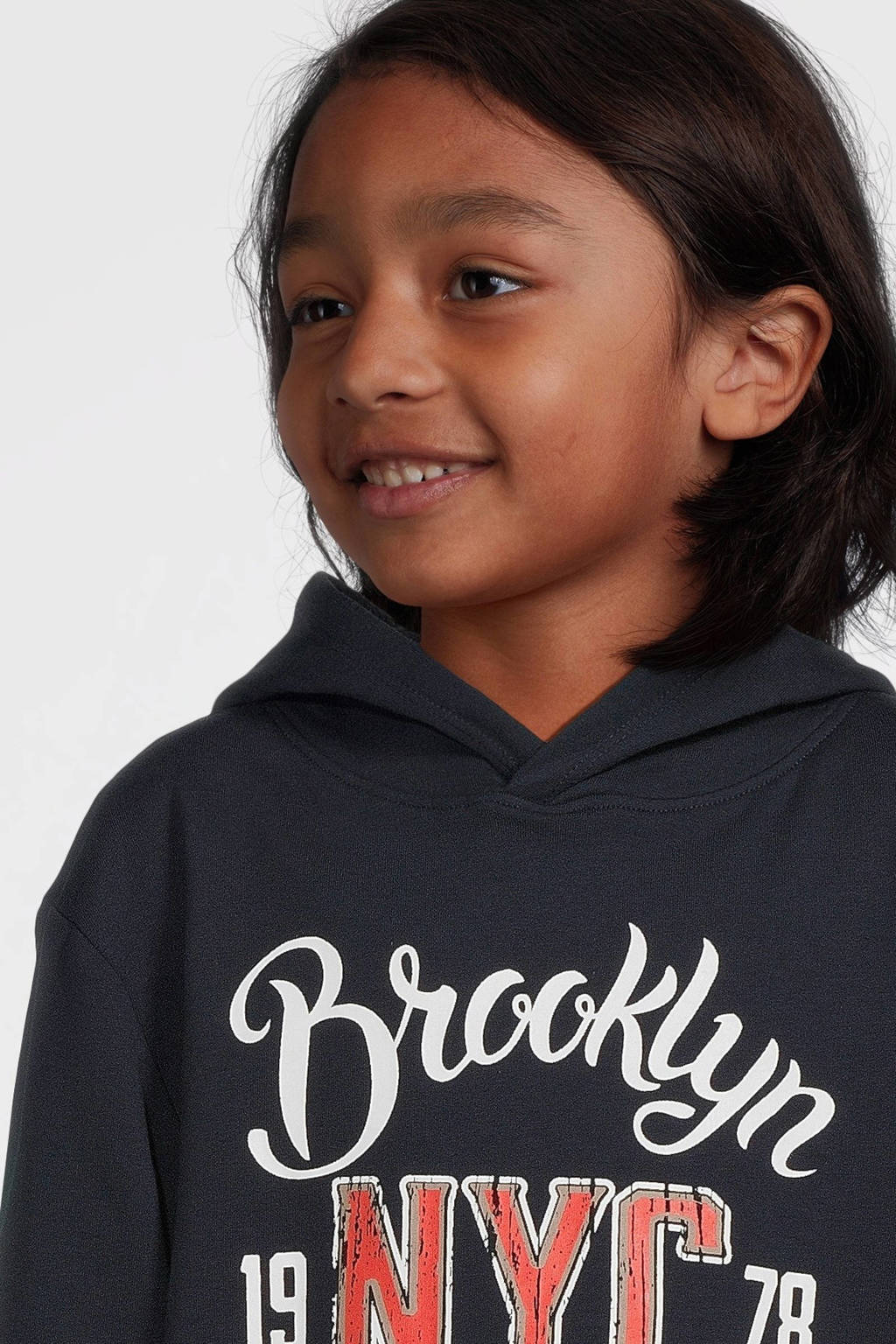 NAME IT hoodie NKMVUGO met printopdruk donkerblauw