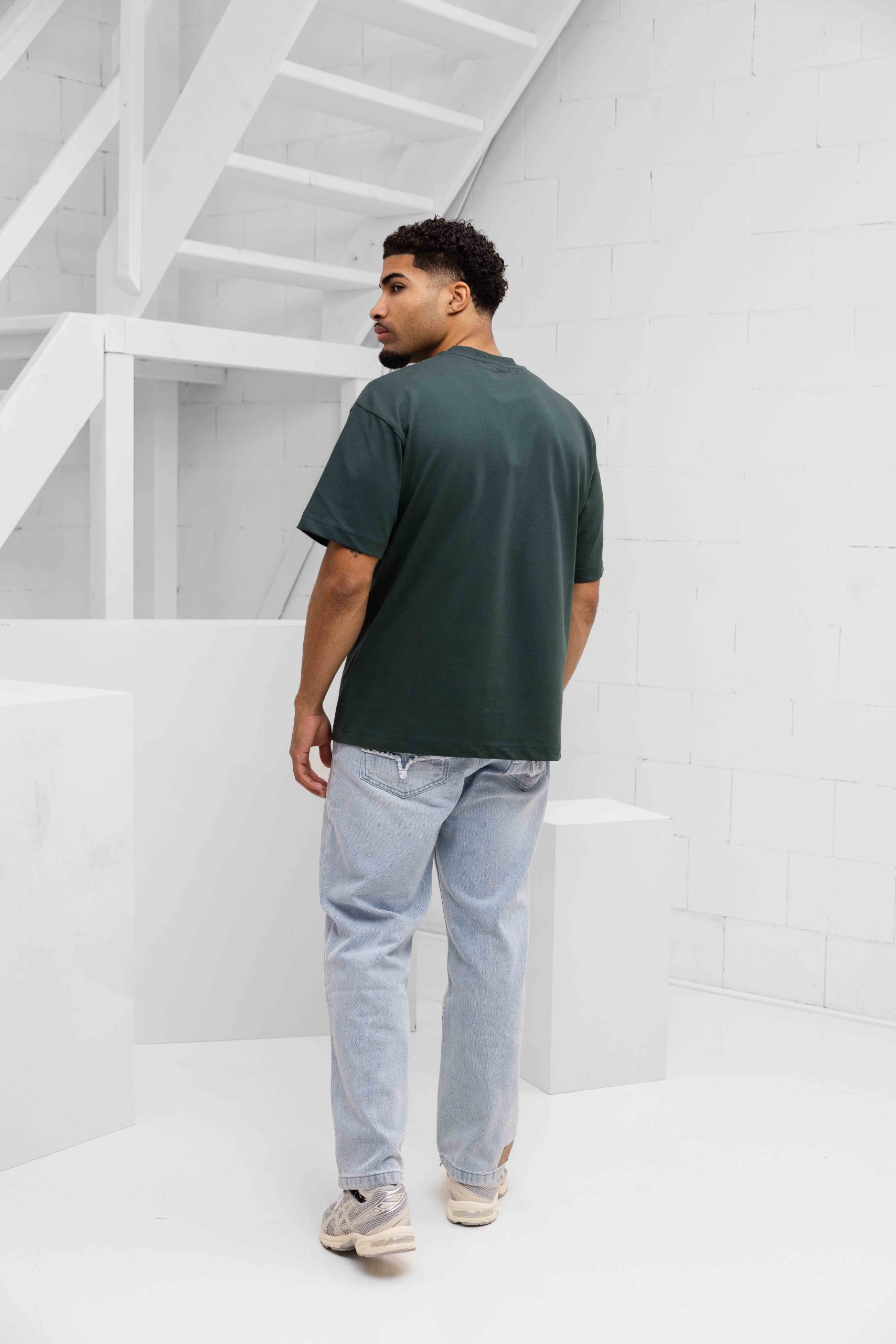 Off The Pitch Wardrobe Essentials Loose Fit T-shirt Heren Donkergroen
