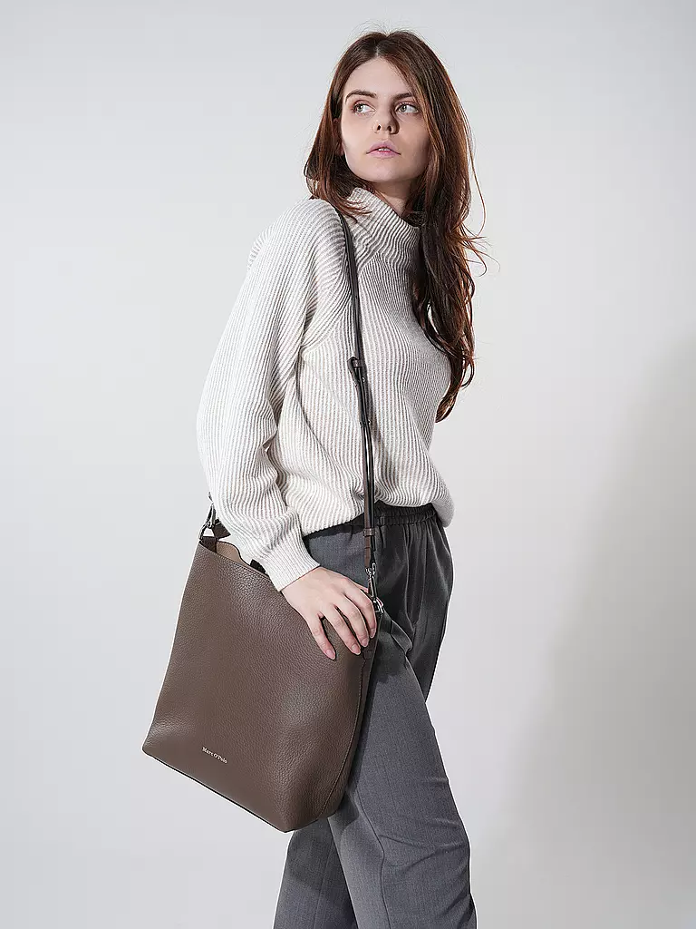 MARC O'POLO Ledertasche - Hobo Bag Medium braun