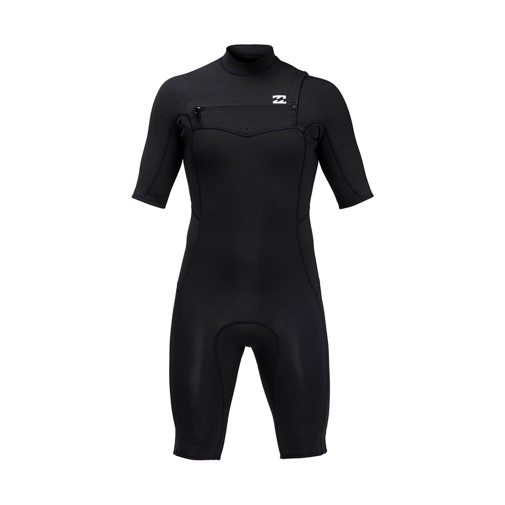 Billabong ABSOLUTE FL SPRING CHEST ZIP - Combinaison shorty 2/2mm Homme black