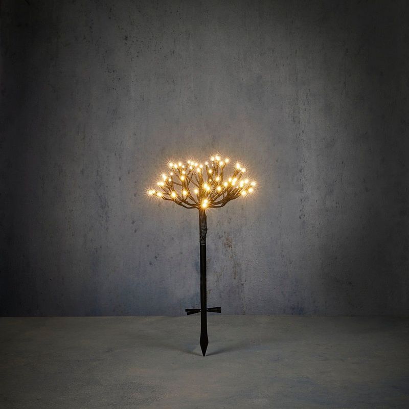Luca Lighting - Dandelion - Kerstfiguur - Zwart - 64 LED Lampjes - Warm Wit - D 30 H 54 cm