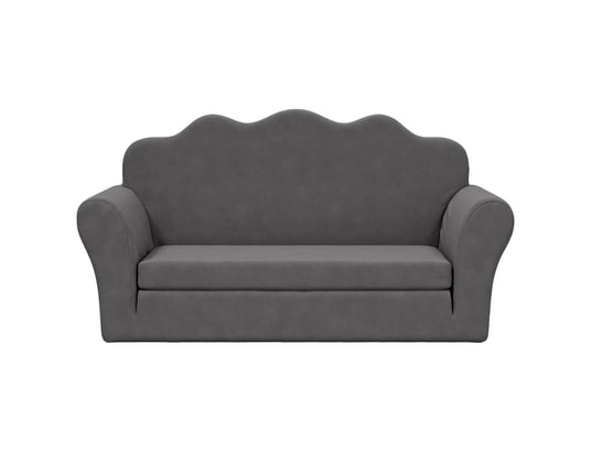 VIDAXL - Chambre bébé Canapé-lit pour enfants 2 places anthracite peluche douce