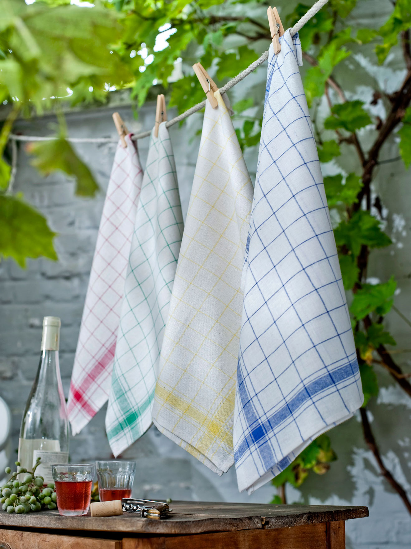 Lot de 3 torchons assortis QUADRILLE