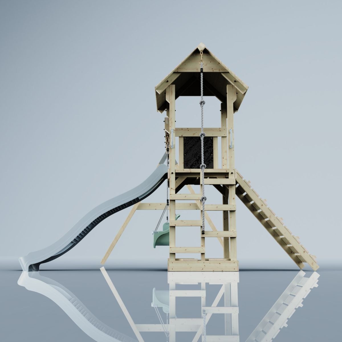 PolarPlay Vimmerby houten speeltoren in blauw