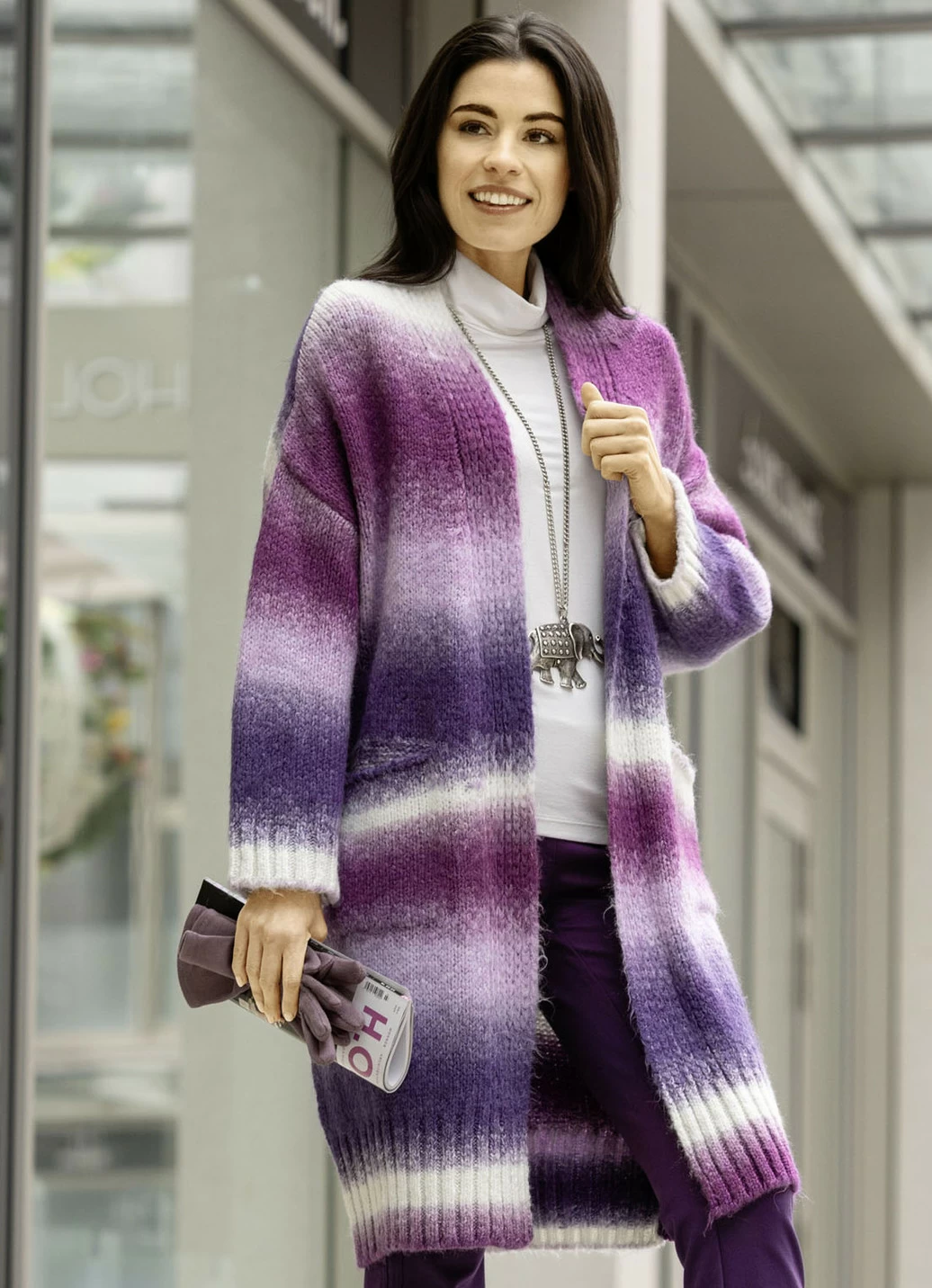 Strickmantel aus flauschigem Effektgarn