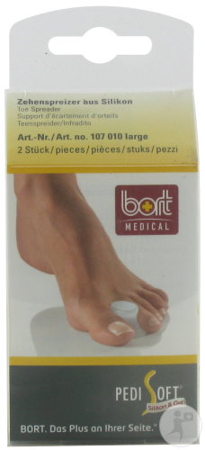 Bort Pedisoft Ecarteur Orteil Silicone Large 2 Pièces