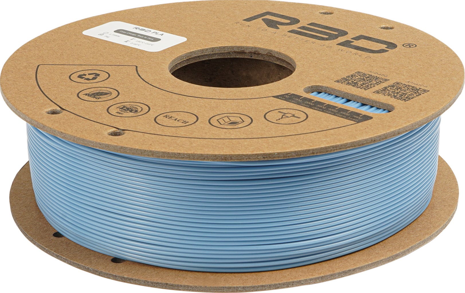 R3D  PLA Color Change Blue to Pink, 1.75 mm / 1000 g    Farbwechselndes PLA-Filament in Blau-Pink