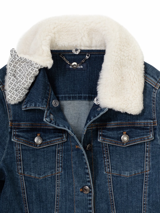 Jeansjacke Teddykragen