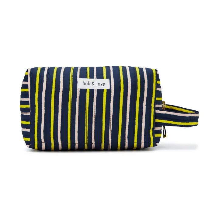 Holi & Love Trousse de Toilette Rayure Coton Bio | Noir