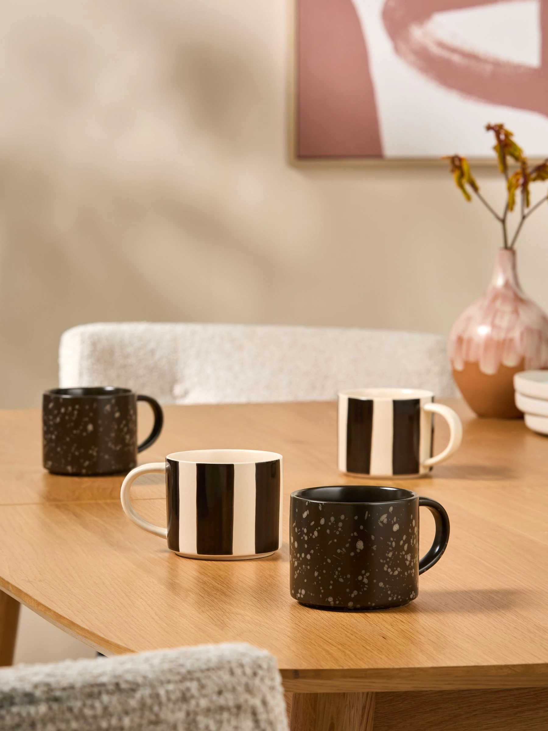 MADE.COM Set of 4 Jovi Hand Painted Stacking Mugs