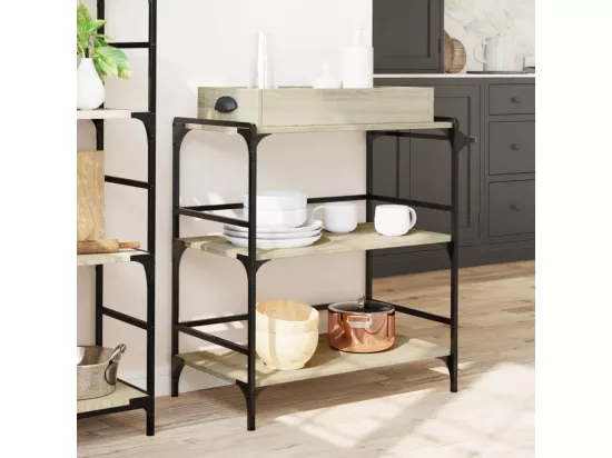 Chariot de cuisine chêne sonoma 81,5x41x92,5 cm bois ingénierie