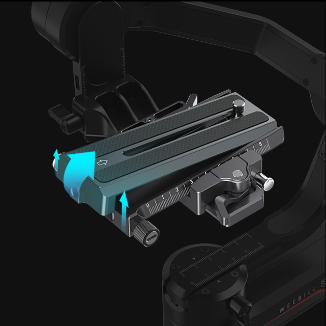 WEEBILL-S Alu Gimbal 3-Achsen Stabilisator Stativ Halterung für DSLR Kamera / Smartphone - Schwarz