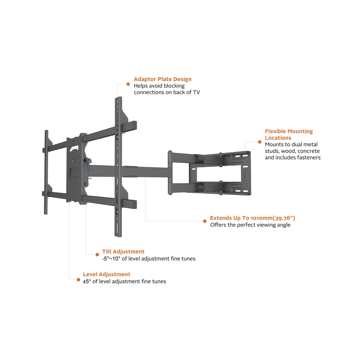 Multibrackets 6539 veggfeste for TV 190,5 cm (75