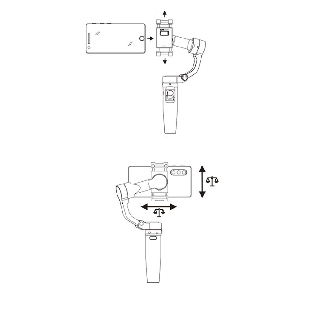 Gimbal 3-Achsen Stabilisator Stativ Halterung 285° Schwenkbar mit Tripod Stativ für Smartphone   App Steuerung / Gesichtsverfolgung - Schwarz