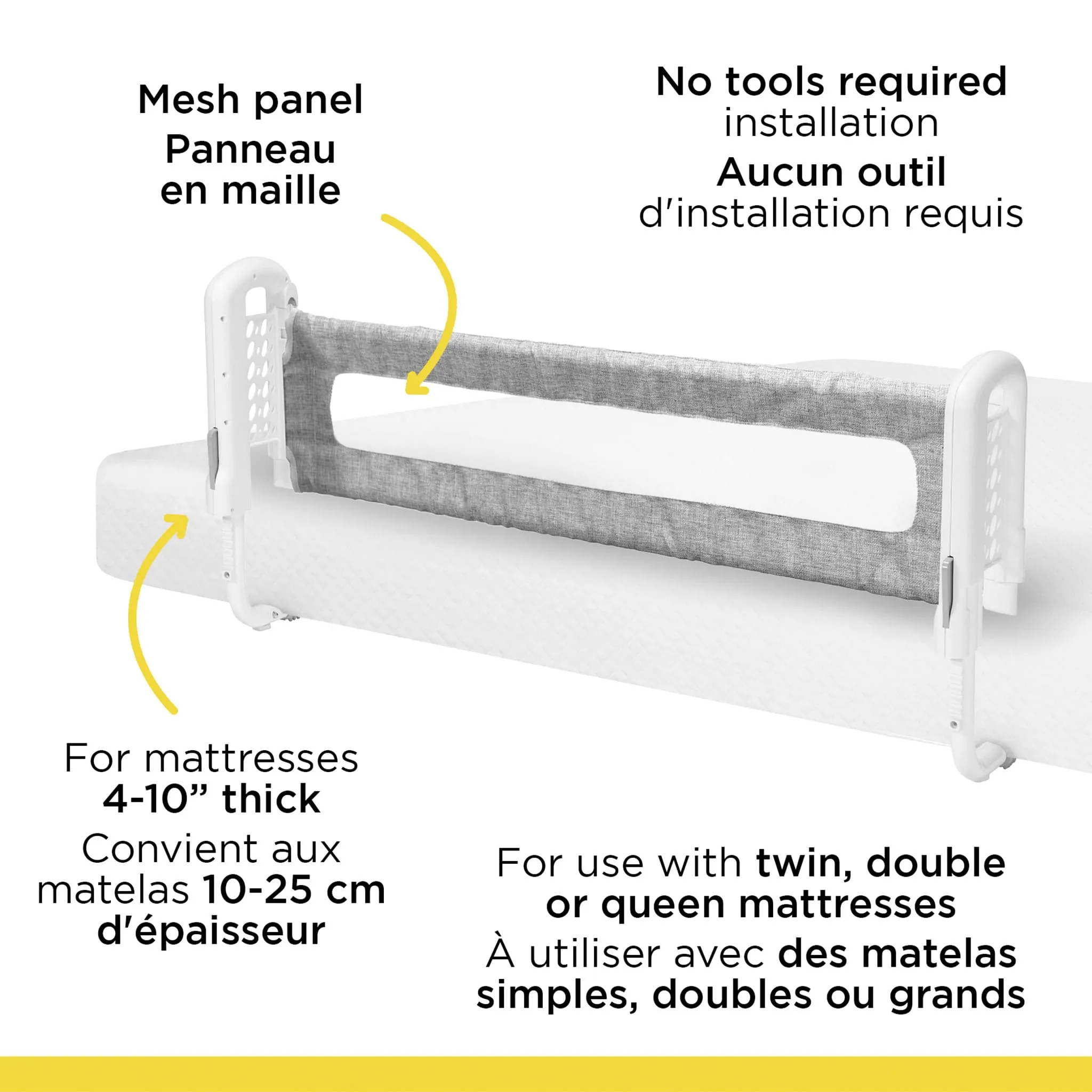 Safety 1st Barrière de Lit Dessus de Matelas - Gris