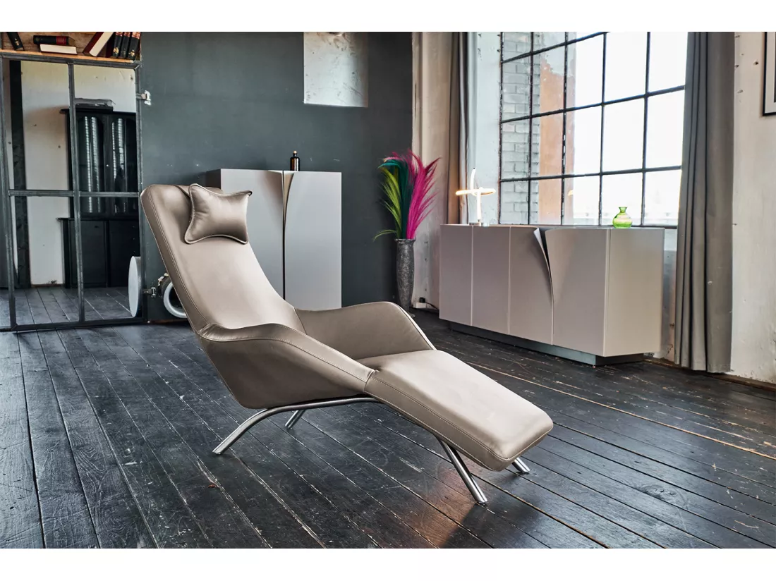 Fauteuil - gris clair cuir - CAVAL
