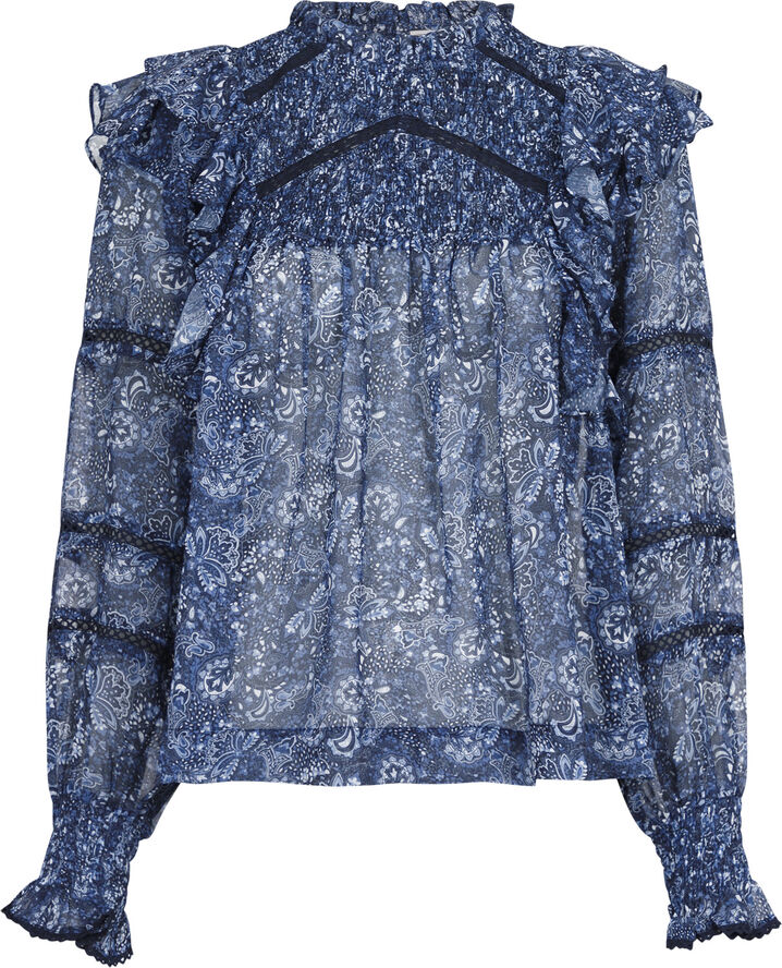 Neo Noir Sarna Pure Paisley Blouse Blå