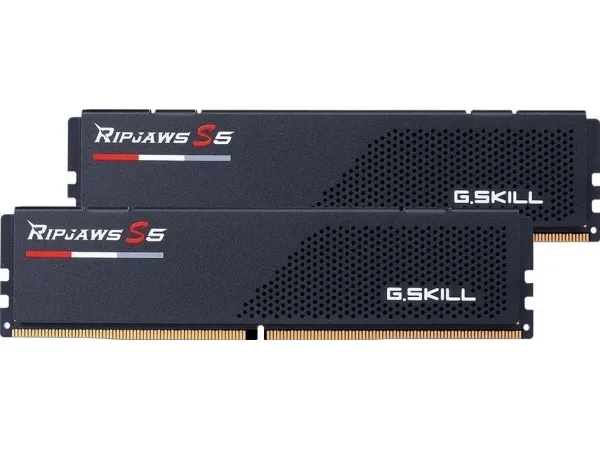 G.Skill Ripjaws S5 - DDR5 - sæt - 32 GB: 2 x 16 GB - DIMM 288-PIN lav profil - 6800 MHz / PC5-54400 - CL34 - 1.4 V - ikke bufferet - on-die ECC - mat sort