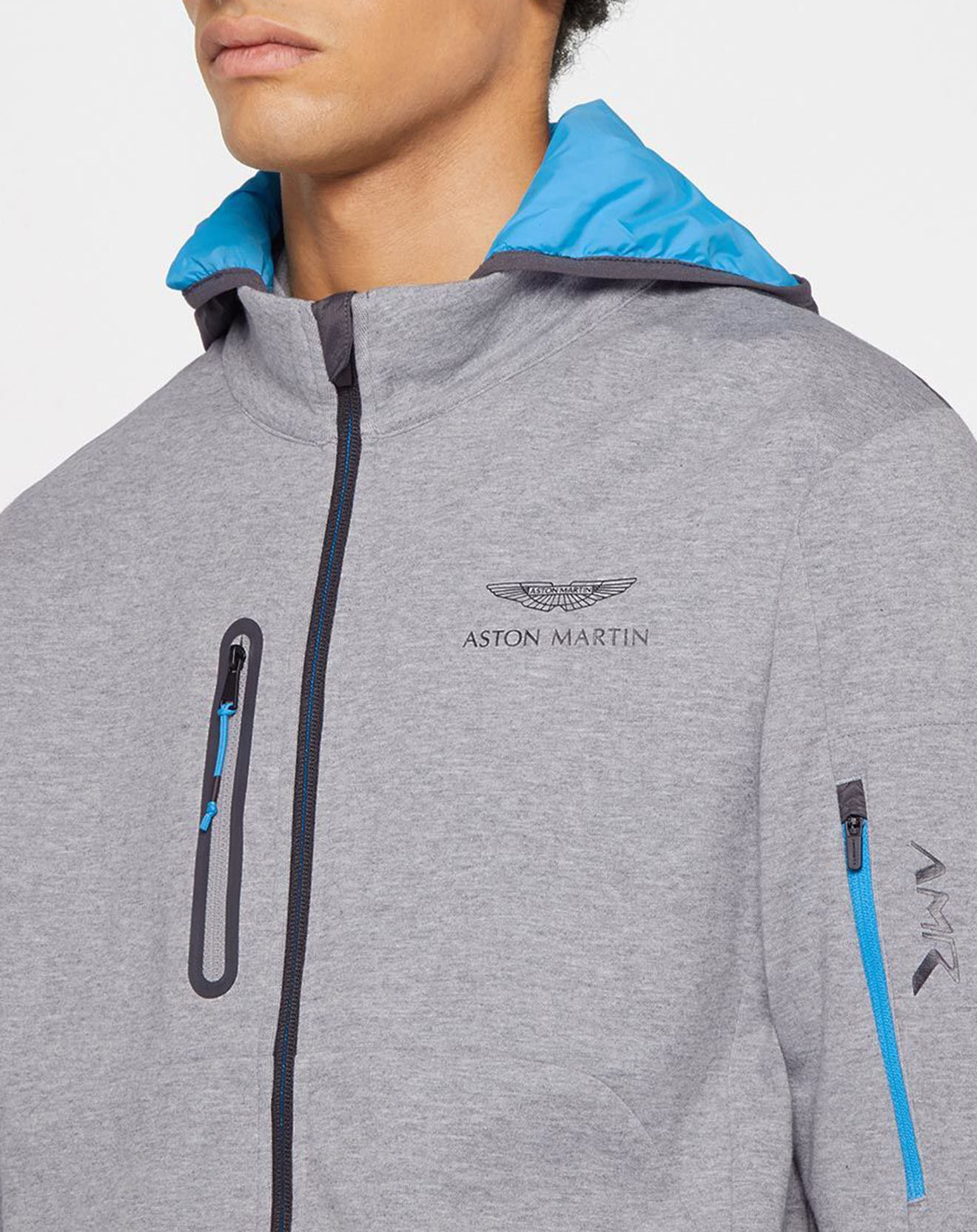 Hackett London Blouson Sweat Hybride Aston Martin Racing  gris