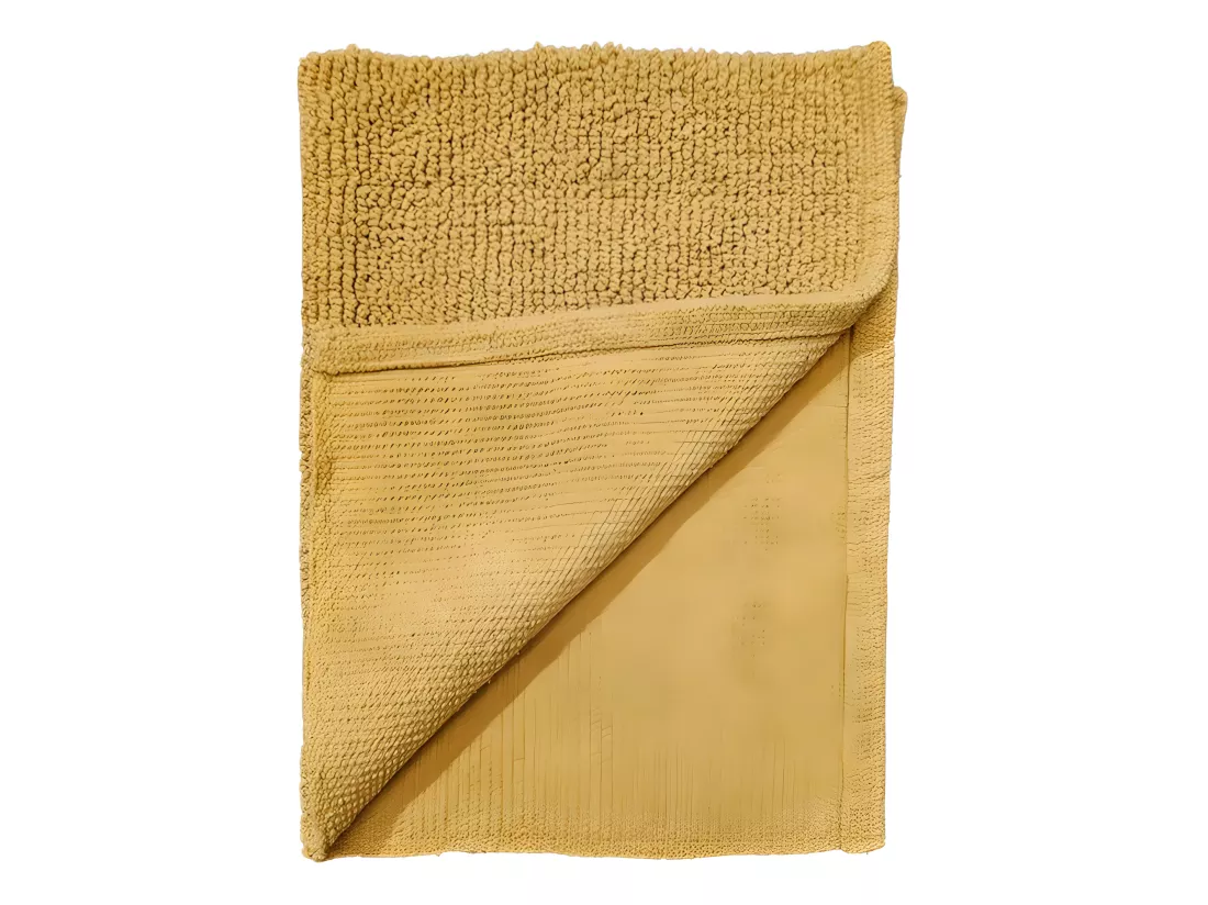 Lot de 2 tapis de salle de bain 40 x 60 cm en coton moutarde - PEPPO