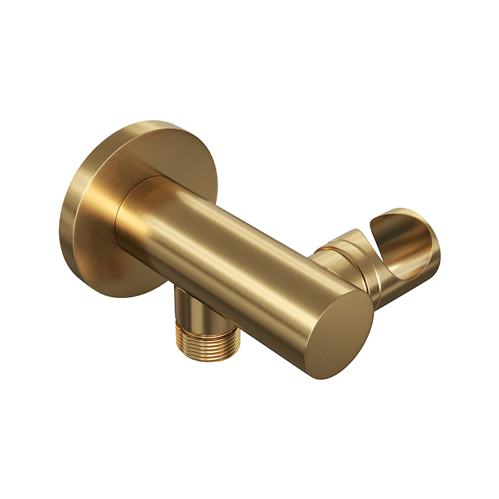 Brauer Gold Edition inbouw badkraan met badvulcombinatie en staafhanddouche geborsteld messing PVD