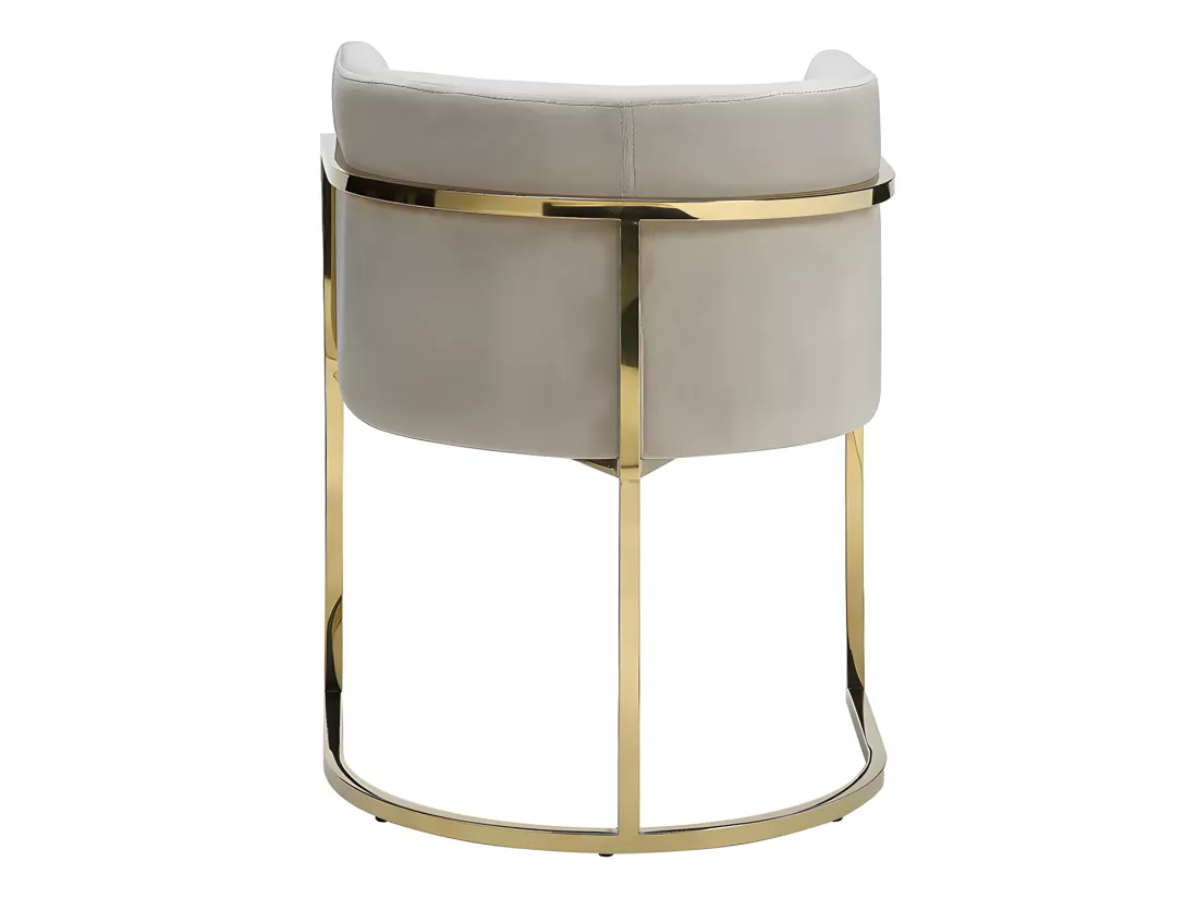 Lot de 2 chaises avec accoudoirs - Velours et acier inoxydable - Beige et doré - PERIA de Pascal MORABITO