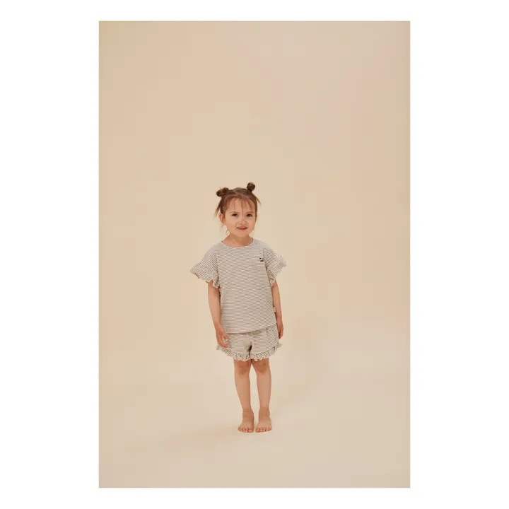 Konges Sløjd Short Itty Rayé Coton Bio | Bleu