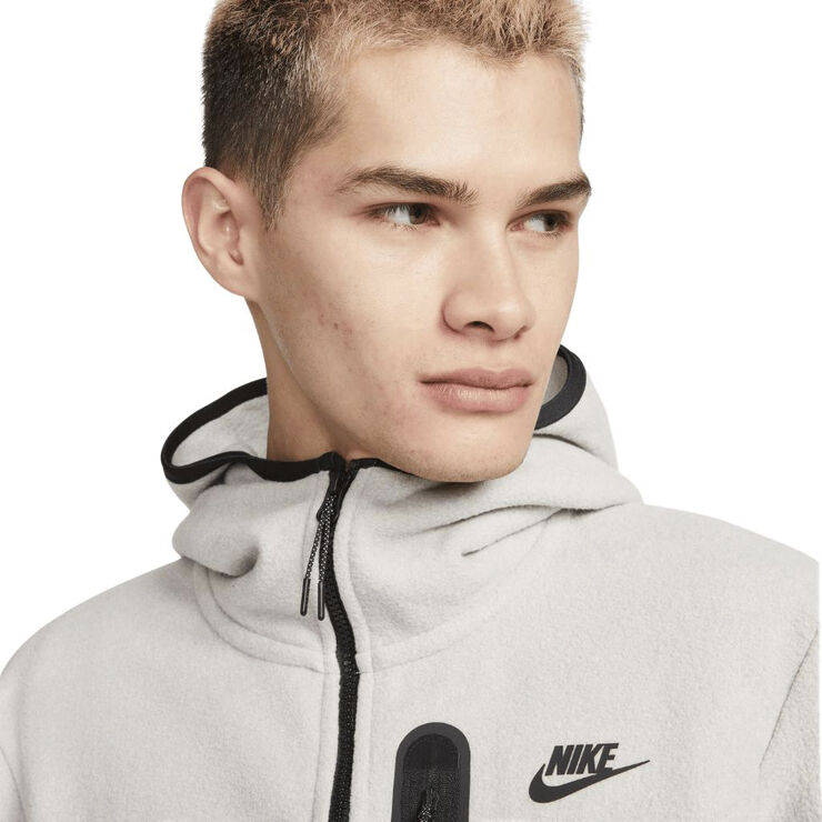 Nike sportswear fleece full zip winterized hoodie Cobblestone/black