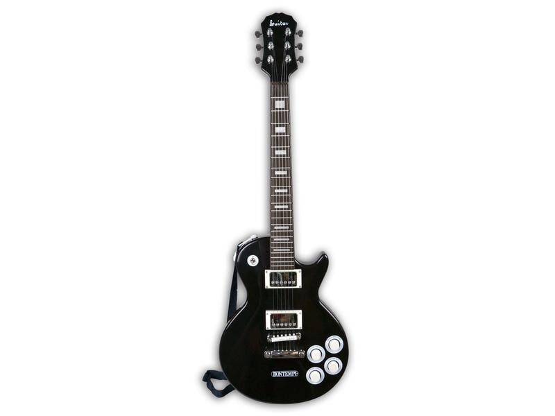 Bontempi Musikinstrument Elektronische Rockgitarre schwarz Batteriebetriebene elektronische Rockgitarre für Kinder