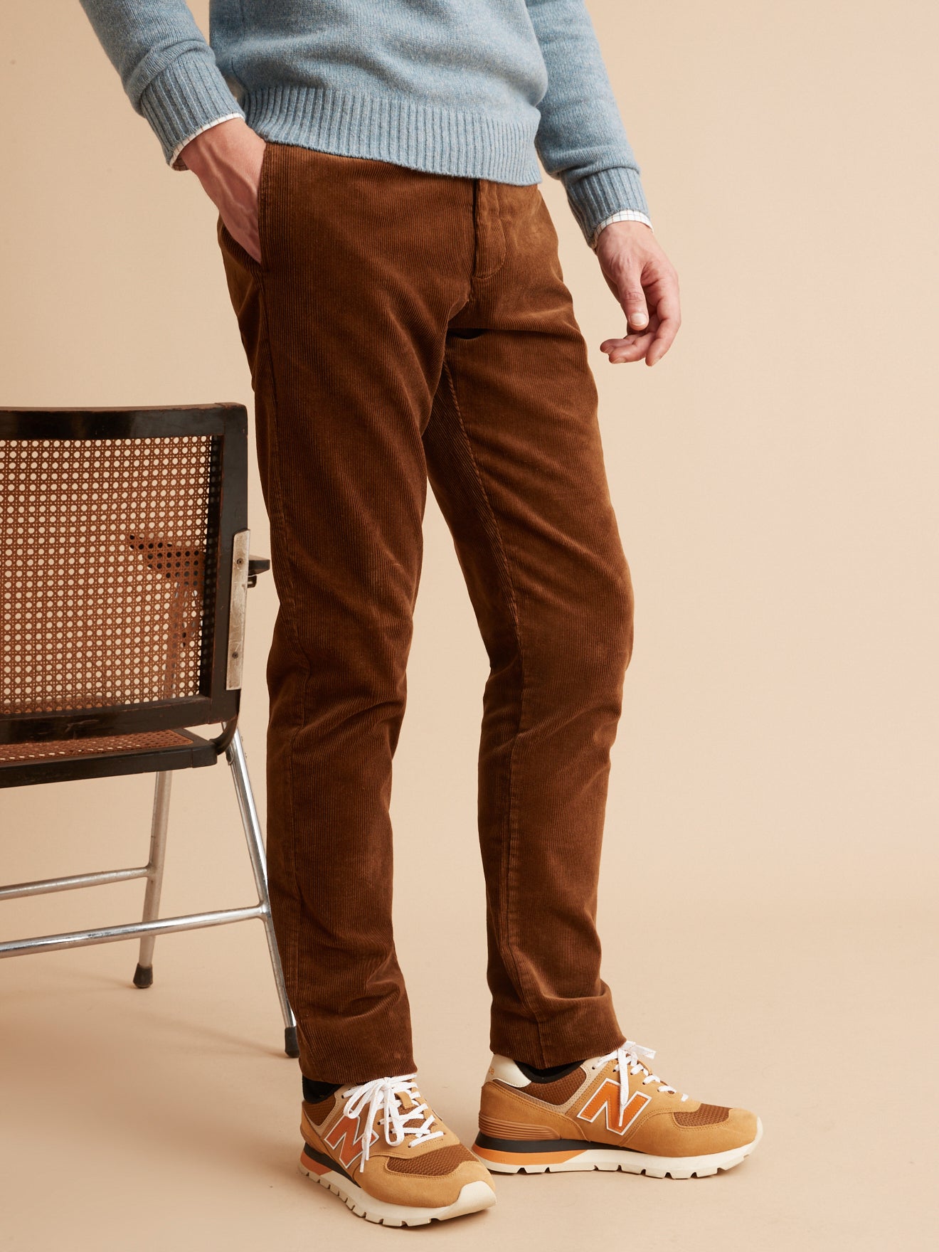 Chino velours regular homme