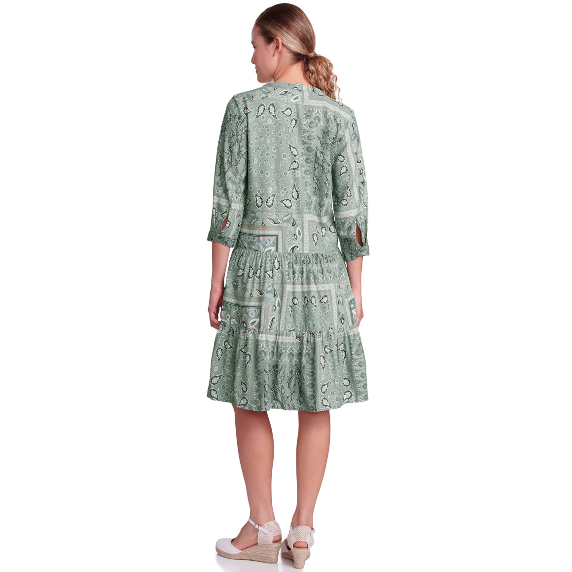 Gina Damen Kleid mit Allover-Muster oliv