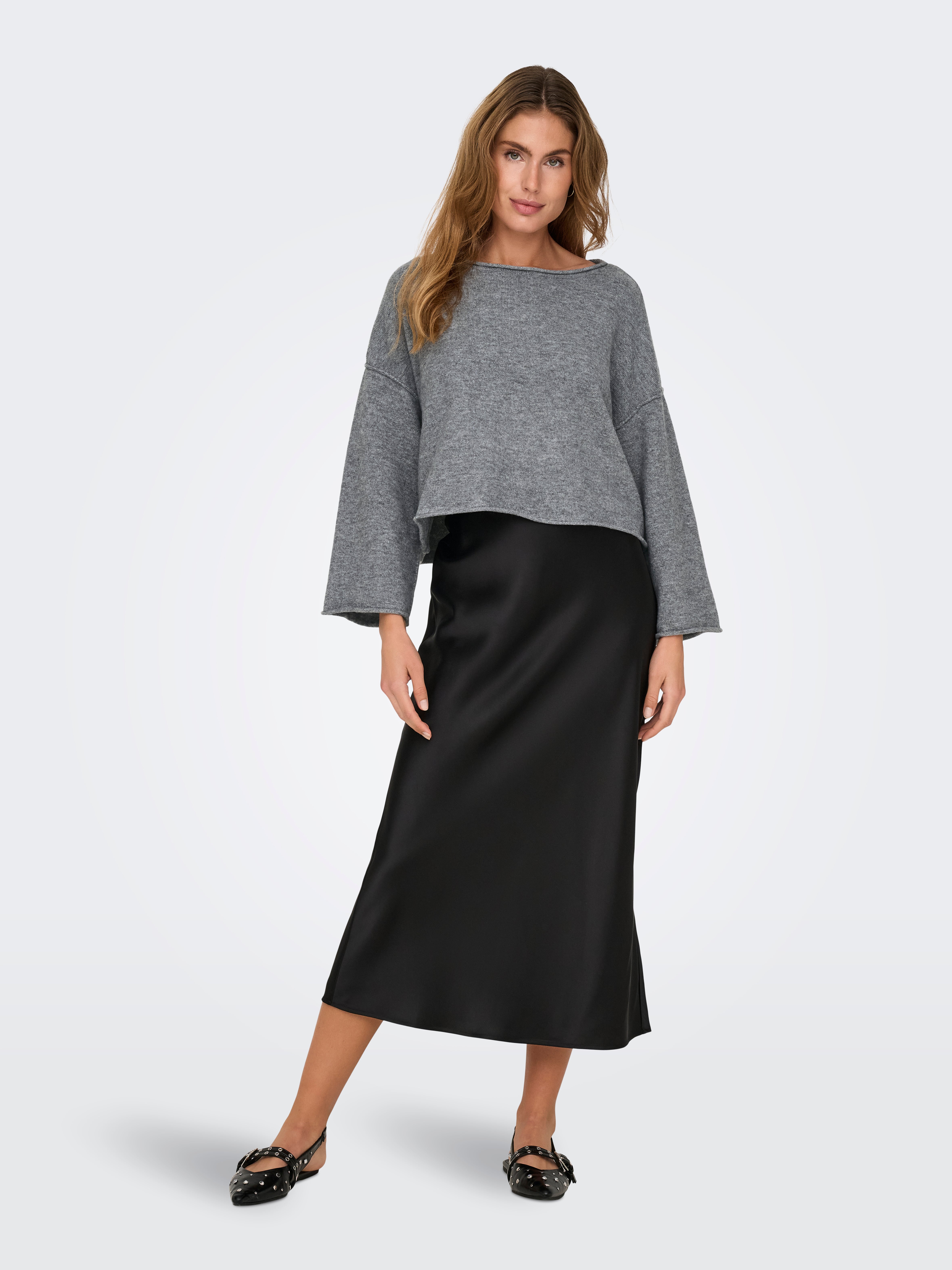 JDYRUE Strickpullover Medium Grey Melange